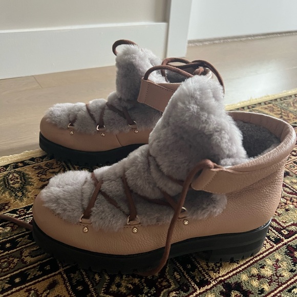 Jimmy Choo Beige & Grey Ditto Shearling Boot - Picture 8 of 14